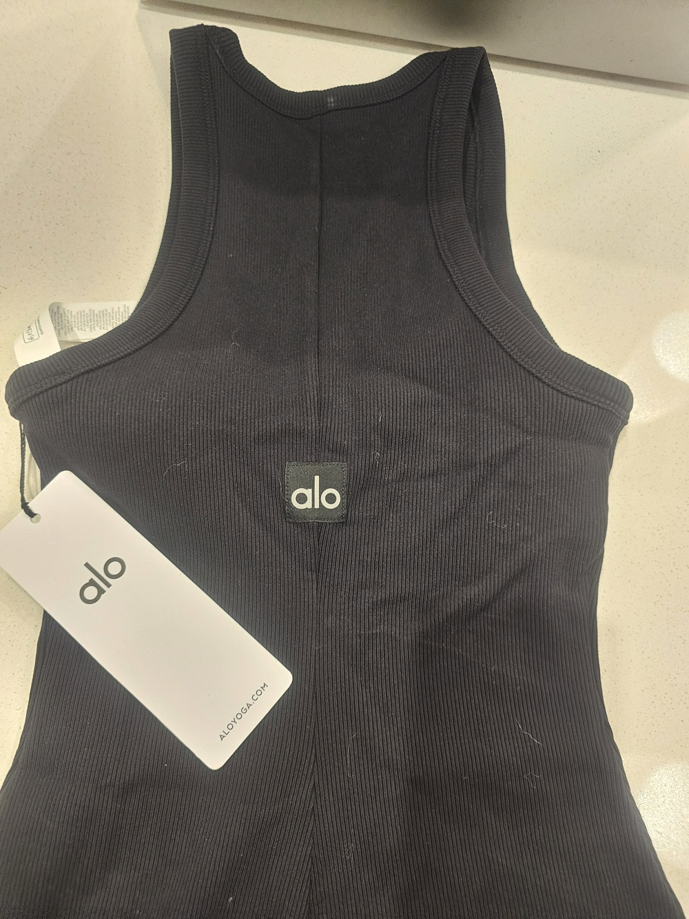 ALO Yoga Black Ribbed Racerback Dress - Picture 2 of 5